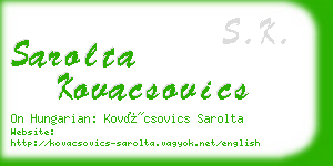 sarolta kovacsovics business card